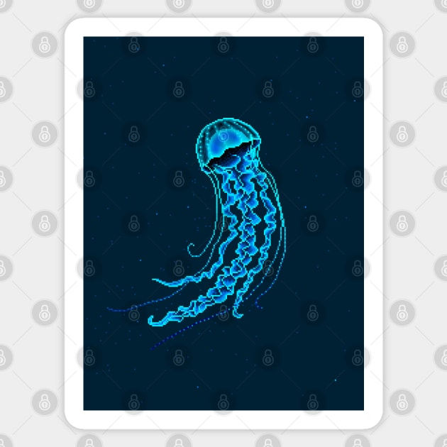 Pixel Jellyfish Sticker by GEEKsomniac